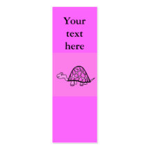 Cute little pink turtle business card template
