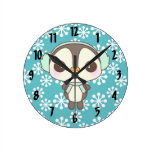 cute little snow day penguin cartoon wall clocks