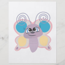 cute little vector butterfly cartoon full color flyer