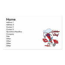 cute lobster chef cartoon business cards