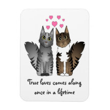 Cute Longhaired Cats - True Love Flexible Magnets