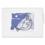 cute lounging seal card