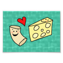 Cute Macaroni Loves Cheese Art Print Photograph