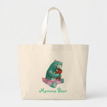 Cute Mamma Teddy Bear with her Baby Tote Bag