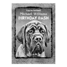 Cute Mastiff Puppy invitation template