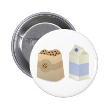 Cute Milk and Cookies Pinback Button