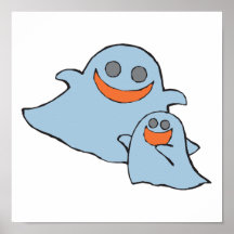 cute momma and baby ghosts print
