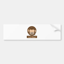 cute monkey bumper stickers