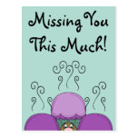 Cute Monster With Purple And Cyan Frosted Cupcakes Postcard
