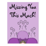 Cute Monster With Purple Frosted Cupcakes Postcards