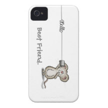 Cute Mouse with a can phone for iPhone 4/4S Case-Mate iPhone 4 Case