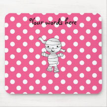 Cute mummy pink polka dots mousemats