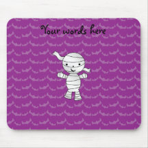 Cute mummy purple bats mousepad