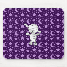 Cute mummy purple stars and moons pattern mouse mats
