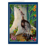 Cute Okapi in Rainforest greeting or note card