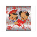 Cute Old Fashioned Dogs in Love Heart Post Cards