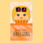 Cute Orange Cupcake Baker Bakery Business Card business cards