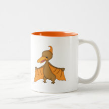 Cute Orange Dinosaur+Personalise Name Mugs