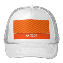 Cute Orange Stripes; Striped Trucker Hats
