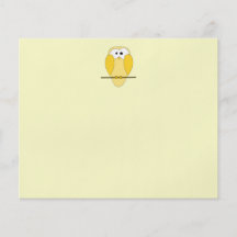 Cute Owl Cartoon. Yellow. Custom Flyer