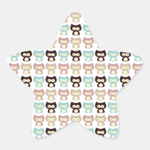 cute owl star sticker