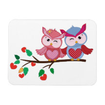 Cute owls fridge magnet