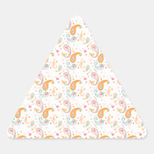 Cute Paisley Hearts Love Triangle Stickers