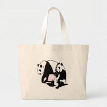 Cute Panda Bears Canvas Bag