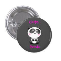 Cute Panda Pinback Button
