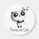 Cute Panda with Balloon Refrigerator Magnet