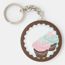 Cute Pastel Frosted Cupcakes Keychain