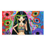 Cute Peace Sign Hippie Girl Business Card