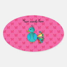 Cute peacock pink butterflies sticker