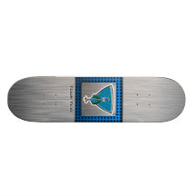 Cute Peacock; Silver Skateboard