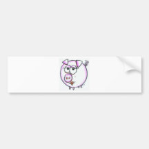 Cute pig cartoon bumper stickers