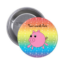 Cute pig rainbow hearts pins