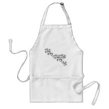 CUTE PILE OF SKULLS IN BLACK AND WHITE APRONS