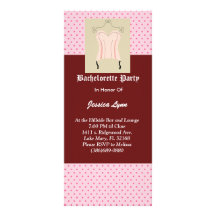 Cute Pink Bachelorette Party Invitation with Se... Personalized Rack Card