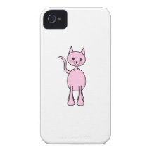 Cute Pink Cat Cartoon. iPhone 4 Cover