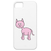 Cute Pink Cat Cartoon. iPhone 5 Case