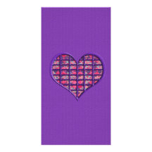 Cute Pink Girly Heart Material Floral Design Photo Card