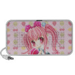Cute pink haired girl with huge lollipop iPhone speakers