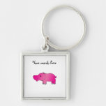 Cute pink hippo key chains