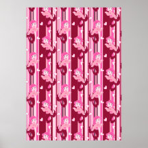 Cute Pink Mermaid pattern Print
