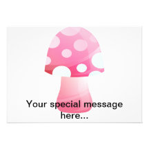 Cute Pink Morsel Mushroom Cards