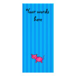 Cute pink tiger blue stripes rack card