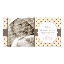 Cute Polka Dots Birth Announcement Photo Card