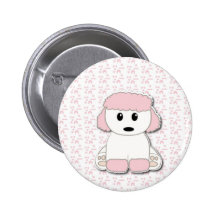 Cute poodle puppy button