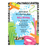 Cute Pool Birthday Invitation