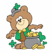 cute pot of gold irish st paddy boy teddy bear photo cut outs